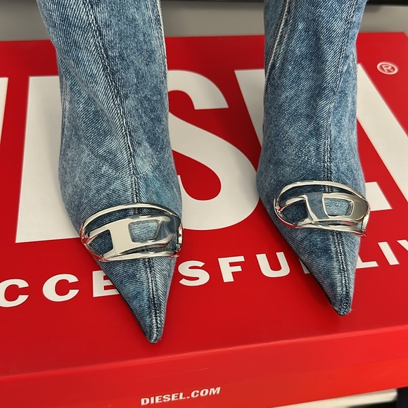 Diesel D-Venus denim tall boots - Picture 2 of 7